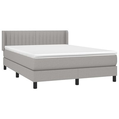 vidaXL Boxspring posteľ s matracom bledosivá 140x200 cm látka