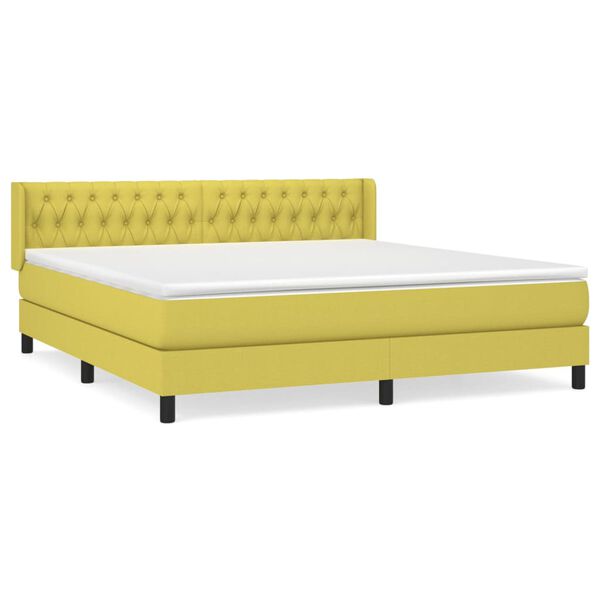 vidaXL Boxspring posteľ s matracom zelen&aacute; 180x200 cm l&aacute;tka