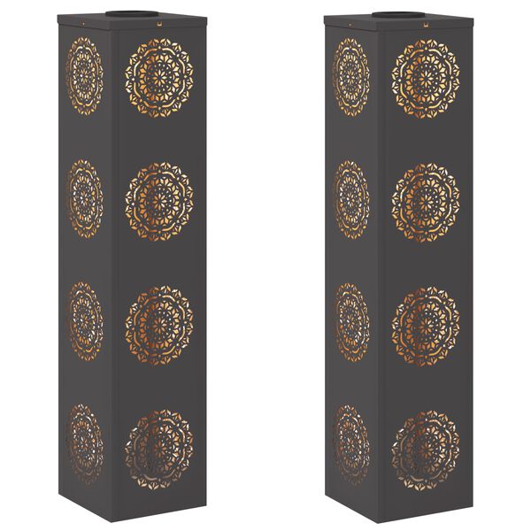 vidaXL Sol&aacute;rne LED svetlo na chodn&iacute;k 2 pcs Čierna