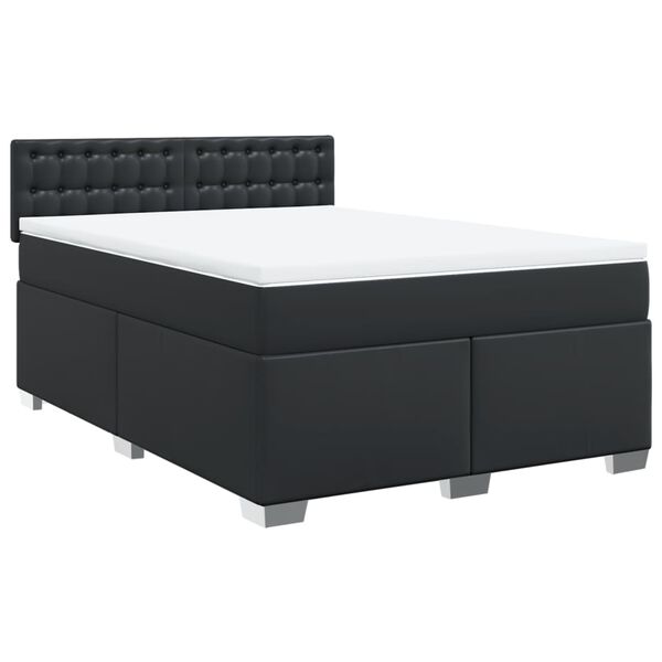 vidaXL Boxspring posteľ s matracom čierny 140x190 cm umelá koža