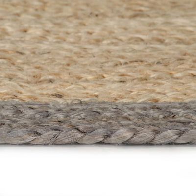 vidaXL Ručne vyrobený jutový koberec so sivými okrajmi 150 cm