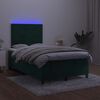 vidaXL Boxspring posteľ s matracom a LED, tmavozelen&aacute; 120x190cm, zamat