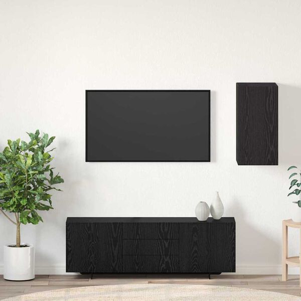 vidaXL N&aacute;stenn&yacute; TV kabinet N&aacute;stenn&yacute; Čierny dub 30,5 x 30 x 60 cm