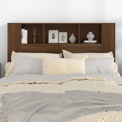 vidaXL Čelo postele so skrinkou hnedý dub 140x18,5x104,5 cm