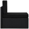 vidaXL Sektorová stredová pohovka čierna polyratanová