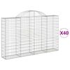 vidaXL Obl&uacute;kov&eacute; gabionov&eacute; ko&scaron;e 40 ks 200x30x120/140 cm pozink. železo