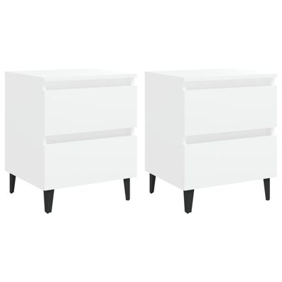 vidaXL Nočné stolíky 2 ks, biele 40x35x50 cm, kompozitné drevo