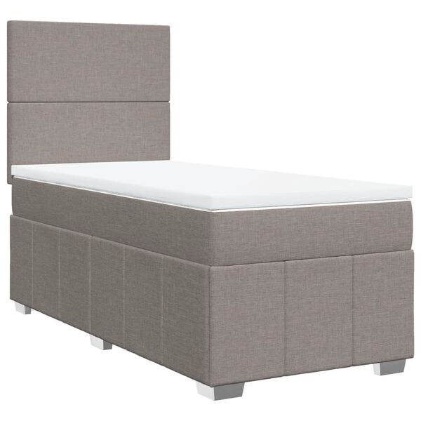 vidaXL Posteľn&yacute; r&aacute;m boxspring s matracom sivohned&yacute; 90x190 cm l&aacute;tka