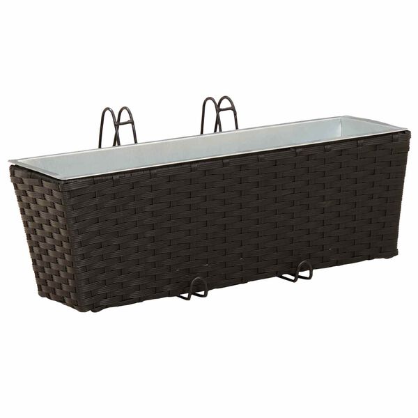 vidaXL Z&aacute;bradlie 2 pcs Čierna 50 x 17 x 17 cm Kov