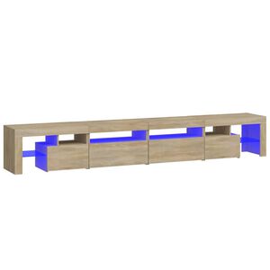 vidaXL TV skrinka s LED svetlami dub sonoma 260 x 36,5 x 40 cm