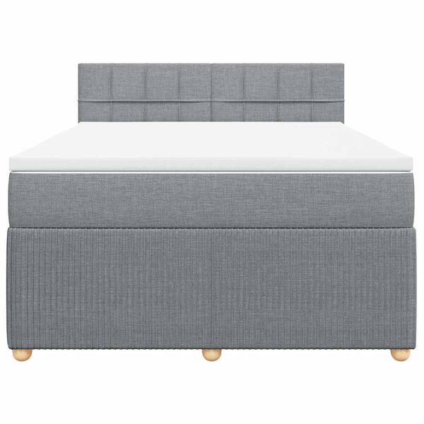 vidaXL Boxspring posteľ s matracom svetlosiv&aacute; 100x200 cm l&aacute;tka
