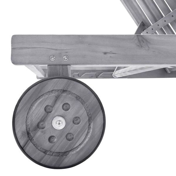 vidaXL Záhradné ležadlo s podložkou sivé akáciový masív