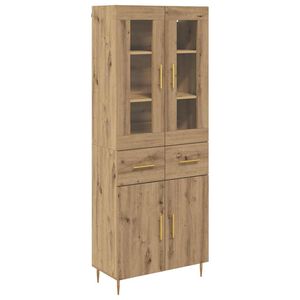vidaXL Highboard so z&aacute;suvkou 2 pcs Remeseln&yacute; dub Kompozitn&eacute; drevo