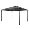 vidaXL Alt&aacute;nok so strechou, hlin&iacute;k 4x3x2,6 m, čierny