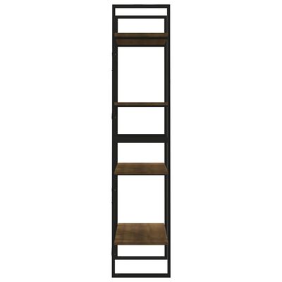 vidaXL 4-poschodová knižnica hnedý dub 60x30x140 cm spracované drevo