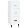 vidaXL Komoda biela 34,5x34x90 cm spracovan&eacute; drevo