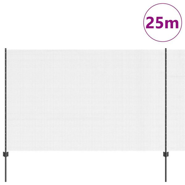 vidaXL Plot s podperou Siv&aacute; 1,6 x 25 m Ocel a PVC