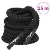vidaXL Bojov&eacute; lano čierne 15 m 11 kg polyester