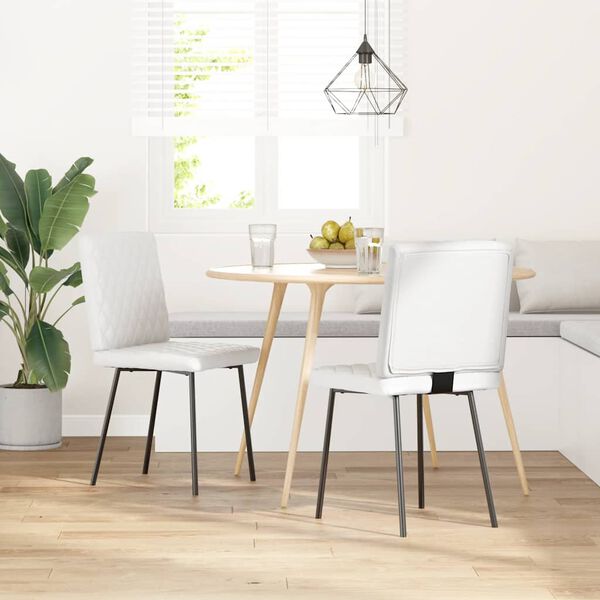 vidaXL Jedálenské stoličky 2 ks biele umelá koža