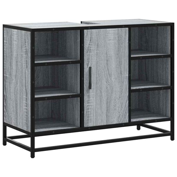 vidaXL K&uacute;peľňov&aacute; um&yacute;vadlov&aacute; skrinka siv&aacute; sonoma 80x33x60 cm kom. drevo