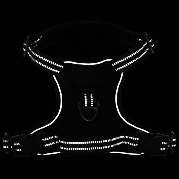 vidaXL Postroj pre psov s reflexnými pruhmi nastaviteľný čierny L