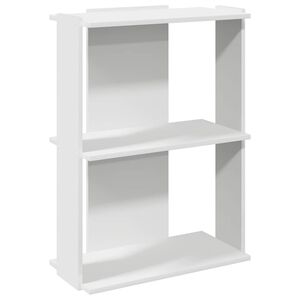 vidaXL Knižnica s 3 policami biela 60x30x80 cm kompozitn&eacute; drevo