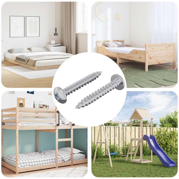 vidaXL Dreven&aacute; skrutka 2 pcs Strieborn&aacute; M4 x 28 mm Železo