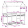 vidaXL Poschodová posteľ so strechou biela 90x200 cm borovicový masív