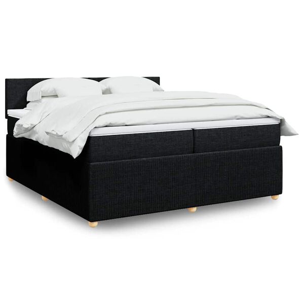 vidaXL Boxspring posteľ s matracom čierna 200x200 cm l&aacute;tka