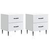vidaXL Nočn&yacute; stol&iacute;k 2 pcs Biela 43 x 34,5 x 47,5 cm Kompozitn&eacute; drevo
