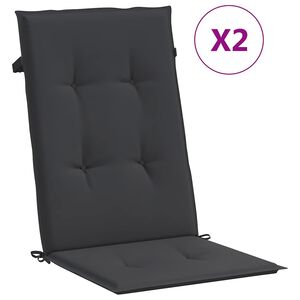 vidaXL Podložky na z&aacute;hradn&eacute; stoličky, vysok&eacute; operadlo 2 ks 120x50x3 cm