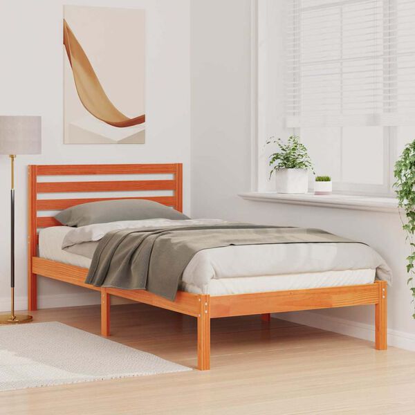 vidaXL Rám postele Včelí hnedý 75 x 190 cm Masívne borovicové drevo