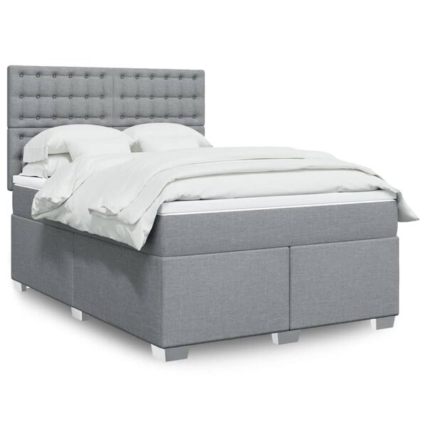 vidaXL Boxspring posteľ s matracom svetlosiv&aacute; 100x200 cm l&aacute;tka