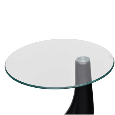vidaXL Konferenčný stolík, okrúhla sklenená doska, vysoký lesk, čierny