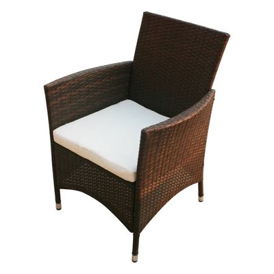 vidaXL Záhradné stoličky 2 ks, polyratan, hnedé