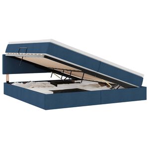 vidaXL Postel s &uacute;ložn&yacute;m prostorem a matrac&iacute; Modr&aacute; 200 x 200 cm