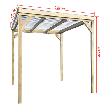 vidaXL Drevená záhradná kôlňa na palivové drevo 2x2x2 m