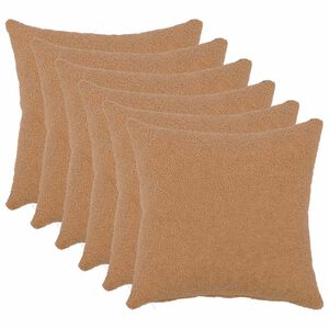 vidaXL Poťah na podložku 6 pcs HEERLEN B&eacute;žov&aacute; 30 x 30 cm Boucl&eacute;