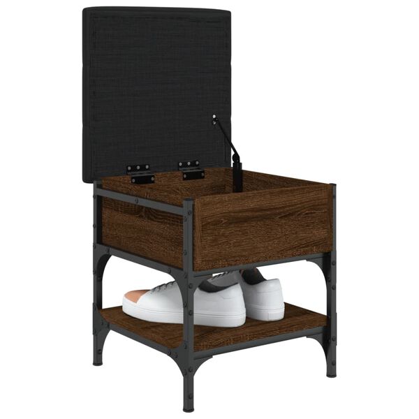 vidaXL Lavička na topánky hnedý dub 42x42x45 cm kompozitné drevo