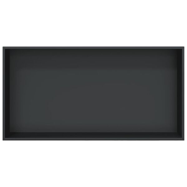 vidaXL V&yacute;klenok do sprchy matn&aacute; čierna 32x32x9 cm nerezov&aacute; oceľ