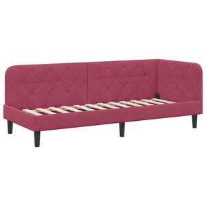 vidaXL Rohov&yacute; r&aacute;m postele V&iacute;no červen&eacute; 80 x 200 cm Zamat