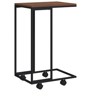 vidaXL Pr&iacute;ručn&yacute; stol&iacute;k + kolieska čierny 40x30x63,5cm spracovan&eacute; drevo