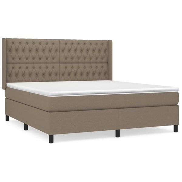 vidaXL Posteľn&yacute; r&aacute;m boxspring s matracom sivohned 180x200 cm l&aacute;tka