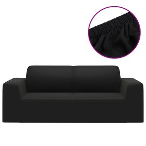 vidaXL Naťahovac&iacute; poťah na 2-miestnu pohovku čierny polyester Jersey