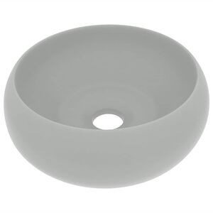 vidaXL Luxusn&eacute; um&yacute;vadlo, okr&uacute;hle, matn&eacute; svetlosiv&eacute; 40x15 cm, keramika