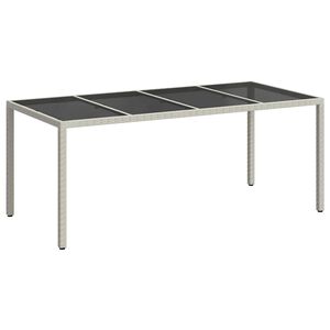 vidaXL Z&aacute;hradn&yacute; st&ocirc;l Biela 190 x 90 x 75 cm polyratan