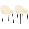 vidaXL Jedálenské stoličky 2 ks krémové umelá koža