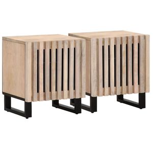 vidaXL Nočn&eacute; stol&iacute;ky 2 ks 40x34x46 cm mas&iacute;vne bielen&eacute; mango