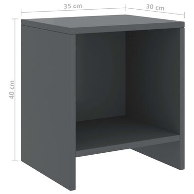 vidaXL Nočné stolíky 2 ks tmavosivé 35x30x40 cm borovicový masív