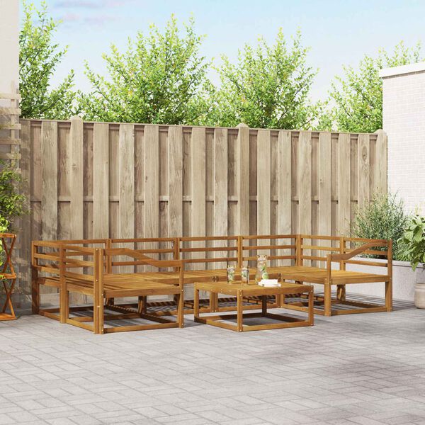 vidaXL Z&aacute;hradn&aacute; s&uacute;prava gaučov 7 pcs Pr&iacute;rodn&aacute; Pevn&eacute; ak&aacute;ciov&eacute; drevo